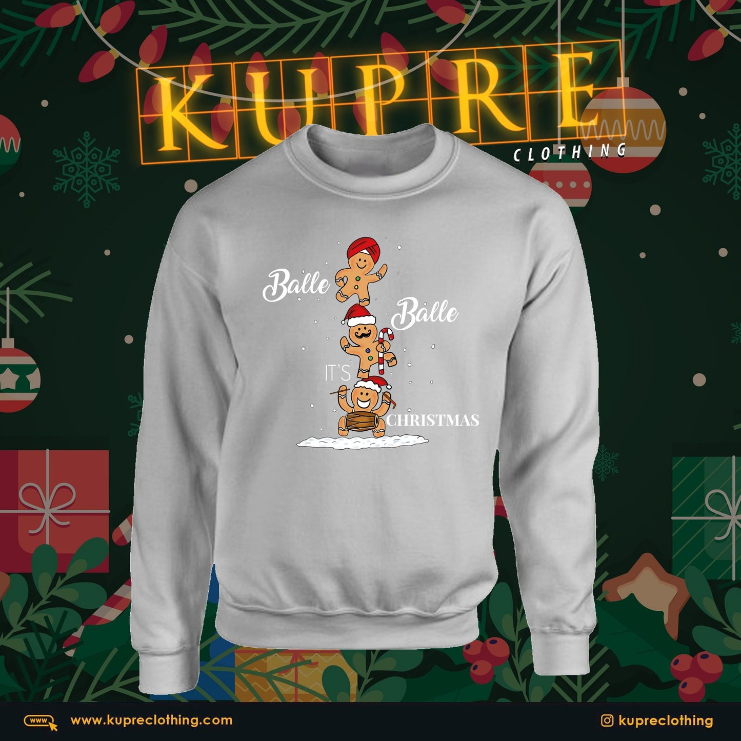 BALLE BALLE IT’S CHRISTMAS - GREY SWEATSHIRT