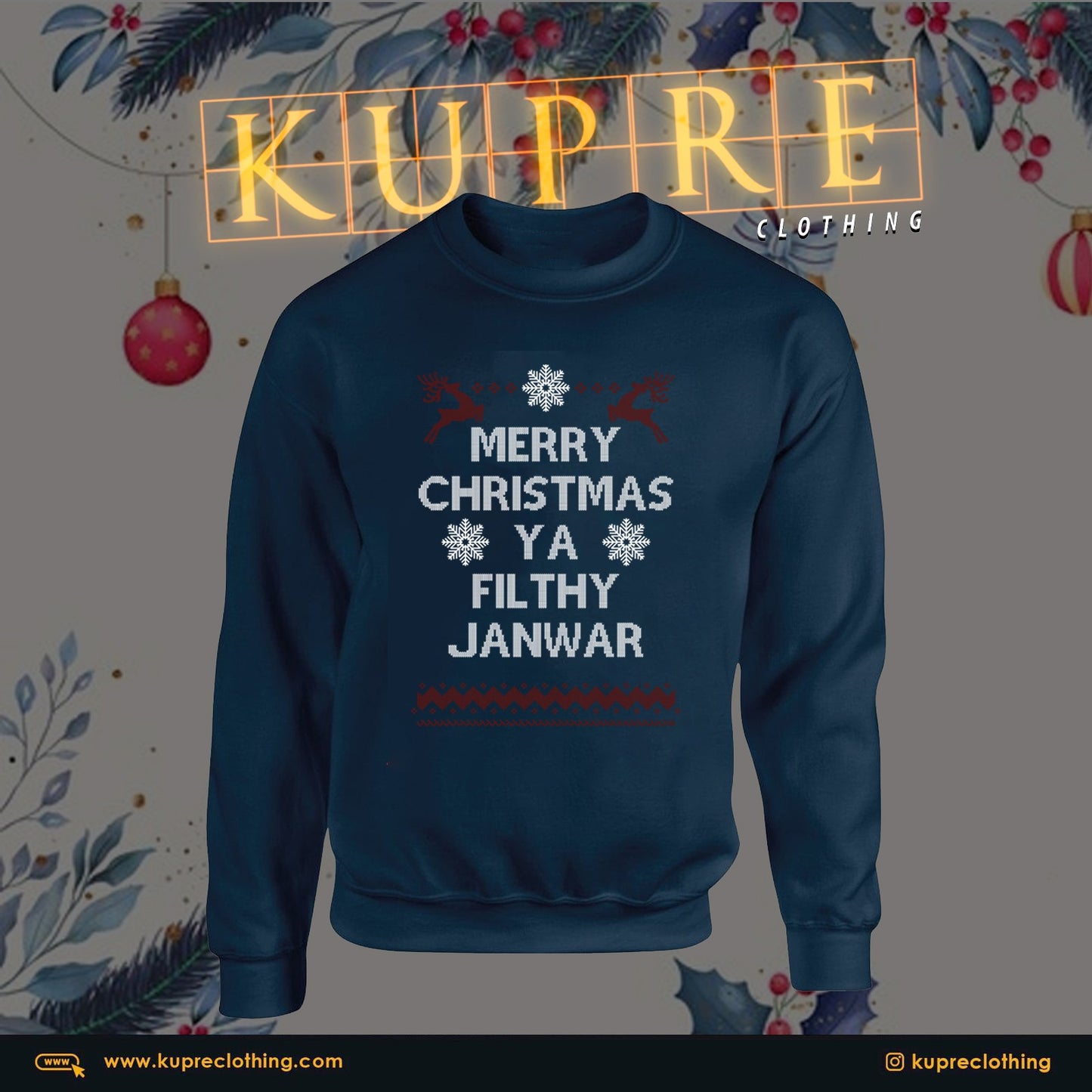 MERRY CHRISTMAS YA FILTHY JANWAR - NAVY SWEATSHIRT
